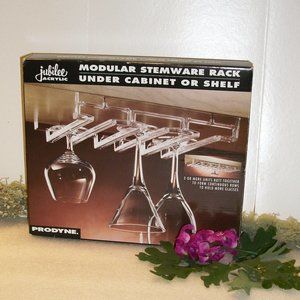 PRODYNE Jubilee Acrylic Modular Stemware Rack Under Cabinet Shelf NEW